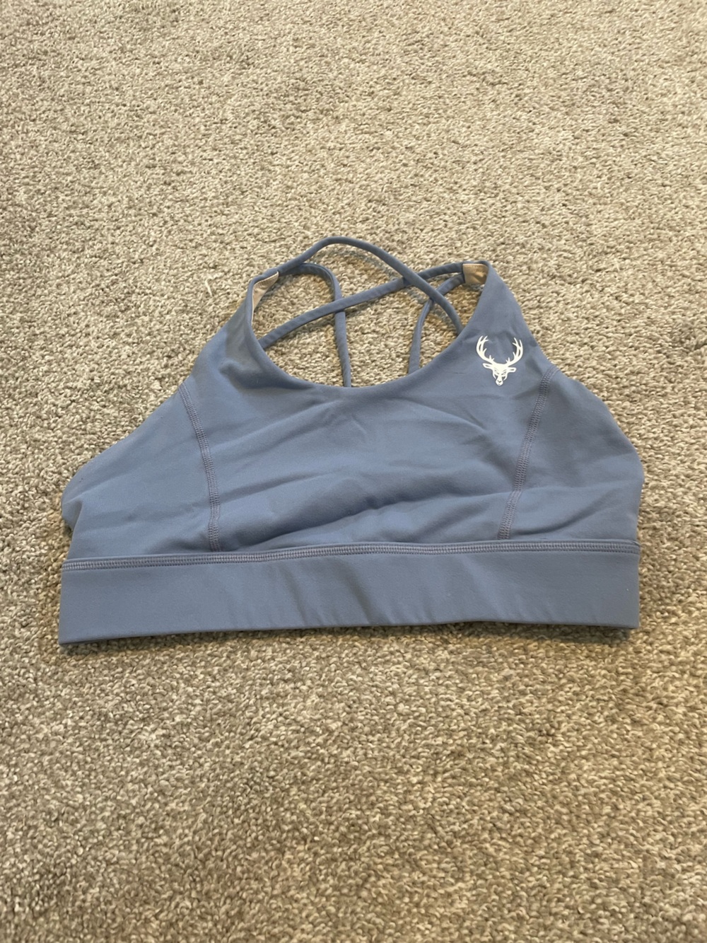 Light Blue Strappy Back Bucked Up Sports Bra